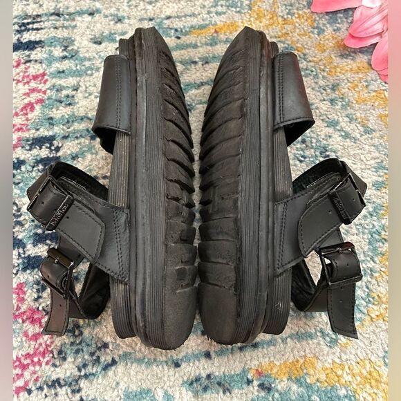 Dr. Martens Voss Ankle Strap Sandals Black Leather Size 9 - Picture 5 of 10